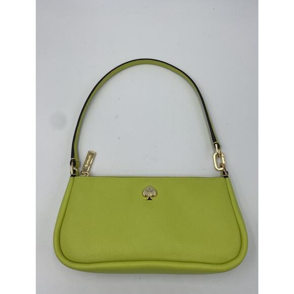 Kate Spade Kayla Convertible Wristlet Pochette Leather Bag Lime Slushy Green - Picture 2 of 9